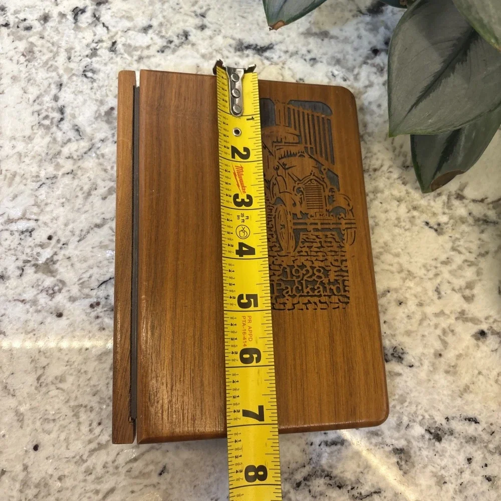 VTG Wooden Address Book 1928‎ Packard laser Engraved Laser Works Bradenton FL